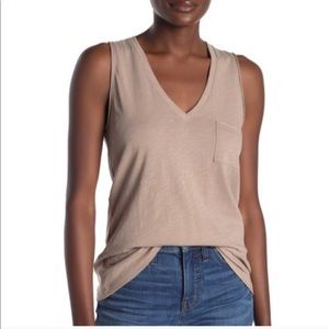 Madewell Whisper Cotton V-neck Tank Top Pocket M